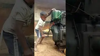 6 Year Little Boy try To start Usha Diesel Engine #shorts