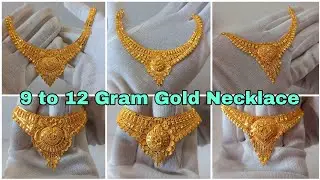 Latest 9 to 12 Gram Gold Necklace Designs With Weight And Price | Lightweight Haar @trishagoldart