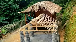 The talented woman built her dream lakeside villa in the forest using a kitchen appliance.