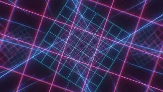 Retro Neon Grid Twist Tunnel of 80s Hot Pink Blue Glow Laser Lights 4K 60fps Wallpaper Background