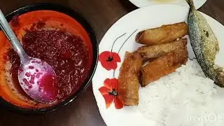 YUMMY BREAKFAST LUMPIA SHANGHAI SPRING ROLLS BUWAD TUYO FRIED FISH BAGOONG SHRIMP PASTE #mukbang 