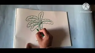 Easy banana plant drawing step by step using number 1