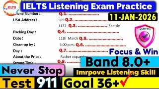 IELTS Listening Practice Test 2026 with Answers | Recent Exam - 11.01.2026
