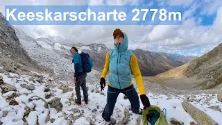 Keeskarscharte 2778m bike and hike with snow