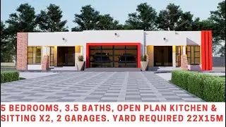 5Bedrooms, 3.5 Baths, 2Garages, Open Plan Kitchen & Sitting x2 | PLAN 2024 037B |158m&sup2;