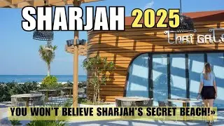 Sharjah&rsquo;s Secret Al Heera Beach at Day & Night🌆🌙 | 4K Tour & Best Eats