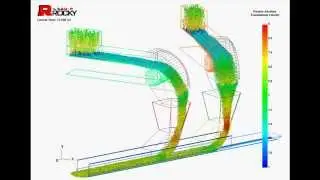 Multiple Chute Simulation - Rocky DEM 2