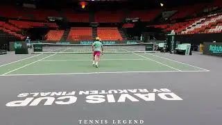 Soonwoo Kwon Practice Points with Seong Chan Hong before facing Canada (Davis Cup 2022 Group Stage)
