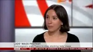 BBC News channel interview about lads' mags on sale at Tesco