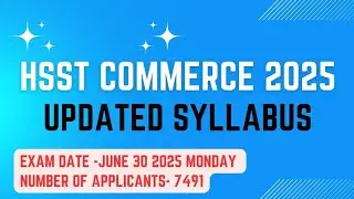UPDATED SYLLABUS HSST Jr. COMMERCE 2025 #hsstexam #psc #syllabus #commerce