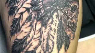Indian skull headdress thigh Timelapse