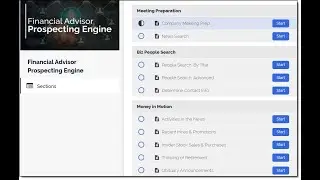 Financial Advisor Sales and Prospecting Intel Engine Overview