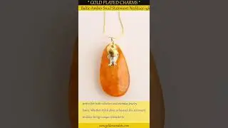 Baltic Amber Snail Statement Necklace 14k Gold Plated S925