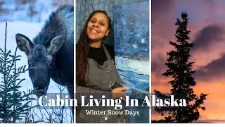 Winter Snow Days in Alaska -Cabin Life