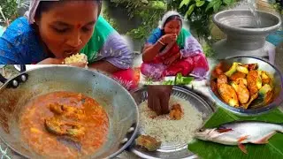 1 kg Sea Fish 🦈 How to cooking and eating Tribe women 