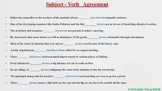 English Grammar Exercise-/Subject-Verb Agreement/#english#englishgrammar#education#learning#viral 