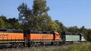 BNSF local freight with custom shoving platform