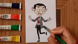 #shorts How to draw Mr Bean step by step | Easy watercolor Mr Bean drawing | By Chelsea |