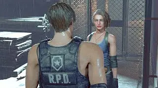 Leon Meets Jill Valentine (All Cutscenes)  - RESIDENT EVIL 2 REMAKE MOD