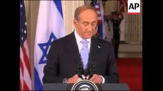 Israeli PM meets Bush at White House, joint presser