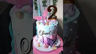 Making Mermaid Theme Cake & Cupcakes #Shorts #quicktutorial