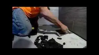 Pebble shower floor