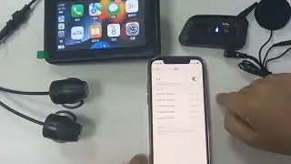 How Karadar MT5003 Wireless Motorcycle Carplay pairing with helmet earphone by Bluetooth WIFI