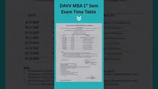DAVV MBA Exam Time Table 2025 | 1st & 3rd Sem Exam Time Table 2025 Out Now! #mba #globallearning