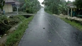 Heavy Rain and Thunder Walk Through Dark Rural Village Night Ambience for Sleep ASMR 4K Video 796