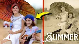 Animated old PHOTOS, colorized history of VINTAGE SUMMERS