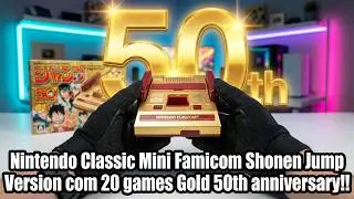 Nintendo Classic Mini Famicom Shonen Jump Version com 20 games Gold 50th anniversary!!