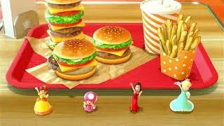 Super Mario Party Jamboree Rhythm Kitchen Daisy Toadette Pauline And Rosalina