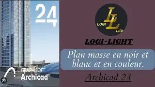 Plan masse en noir et blanc et en couleur Avec ArchiCAD 24