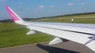 Airbus A320 take-off Wizz Air Eindhoven (EIN) Airport