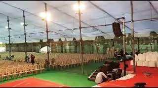 Mandap in open ground with hangar structure