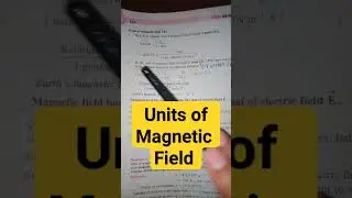Units of Magnetic Field Physics #physics #htet #pgtphysics