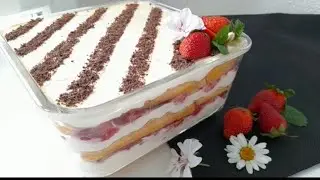 клубничный рецепт тирамису 🍓 без яиц такой свежий и легкий