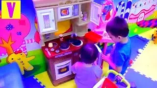 Детский РАЗВЛЕКАТЕЛЬНЫЙ центр ГОРКА БАТУТ игровая комната ДЕТСКАЯ КУХНЯ для детей HappyVova