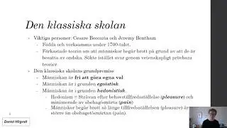 Kriminologisk teori och brottsprevention - Del 5 - Den klassiska skolan