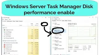 как включить процент производительности диска в диспетчере задач Windows Server