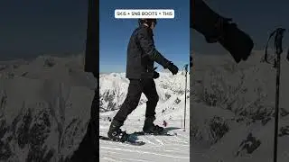No ski boots? No problem. Snowboard boot bindings are here 🙌