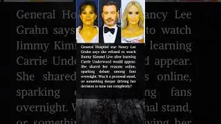 Why a Soap Star Refused to Watch Jimmy Kimmel Live