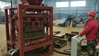 QT4-24 manual automatic concrete hollow block making machine for 8 inch cement brick #buildingblocks