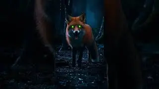 The Forest Fox With Neon Eyes 👀🌲✨