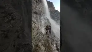 Extreme Slippery Waterfall Adventure at 13,500 Feet | Dangerous Hiking Trail with Friend #mountains