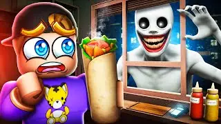 I Worked The NIGHT SHIFT In ROBLOX SCARY SHAWARMA KIOSK!