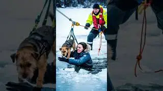 Ice Rescue Miracle&mdash;Officer Saves a Dog&rsquo;s life #IceRescue#AnimalRescue#DogShorts##USAStories
