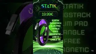 STATIK MagStack Slim Pro tangle free Magnetic USB-C Cable 1m