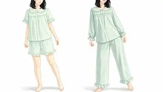 Sewing Tutorial | Emma Ruffle Pajama Set &ndash; Short & Long Sleeve, Pants or Shorts