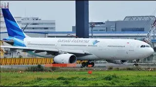 Garuda Indonesia Airbus A330-300 PK-GPY Landing and Takeoff | Narita Airport | NRT/RJAA